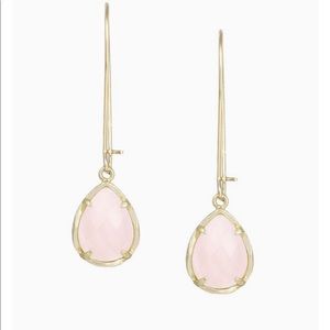 Kendra Scott Gold Dee Earrings In Rose Quartz